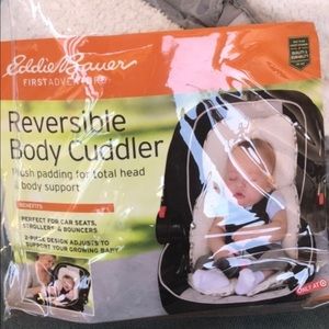 Car seat and stroller reversible body cuddler